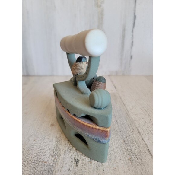 Rustic ceramic bird nest iron spring unique decor - Picture 9 of 10